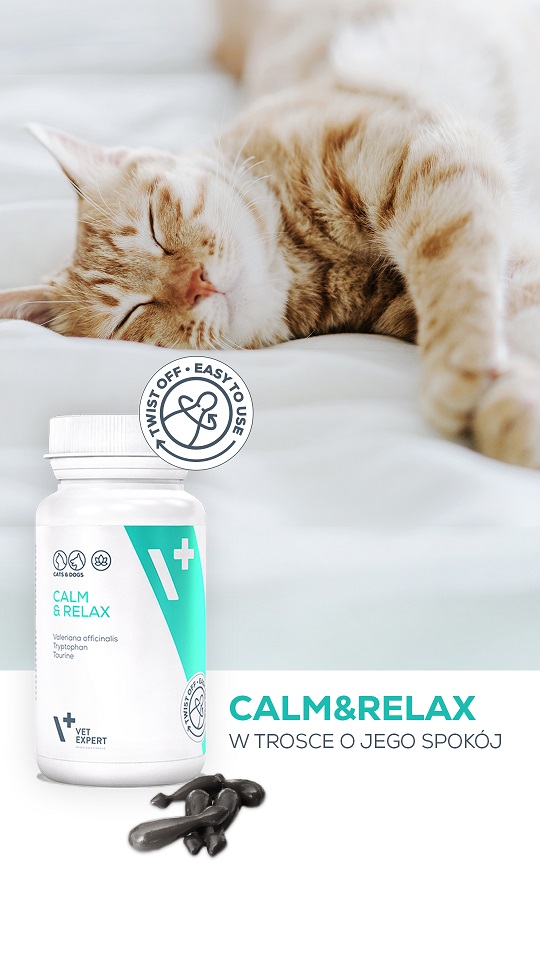 VET EXPERT Calm&Relax Objawy Stresu Suplement diety dla psa i kota 30 kapsułek