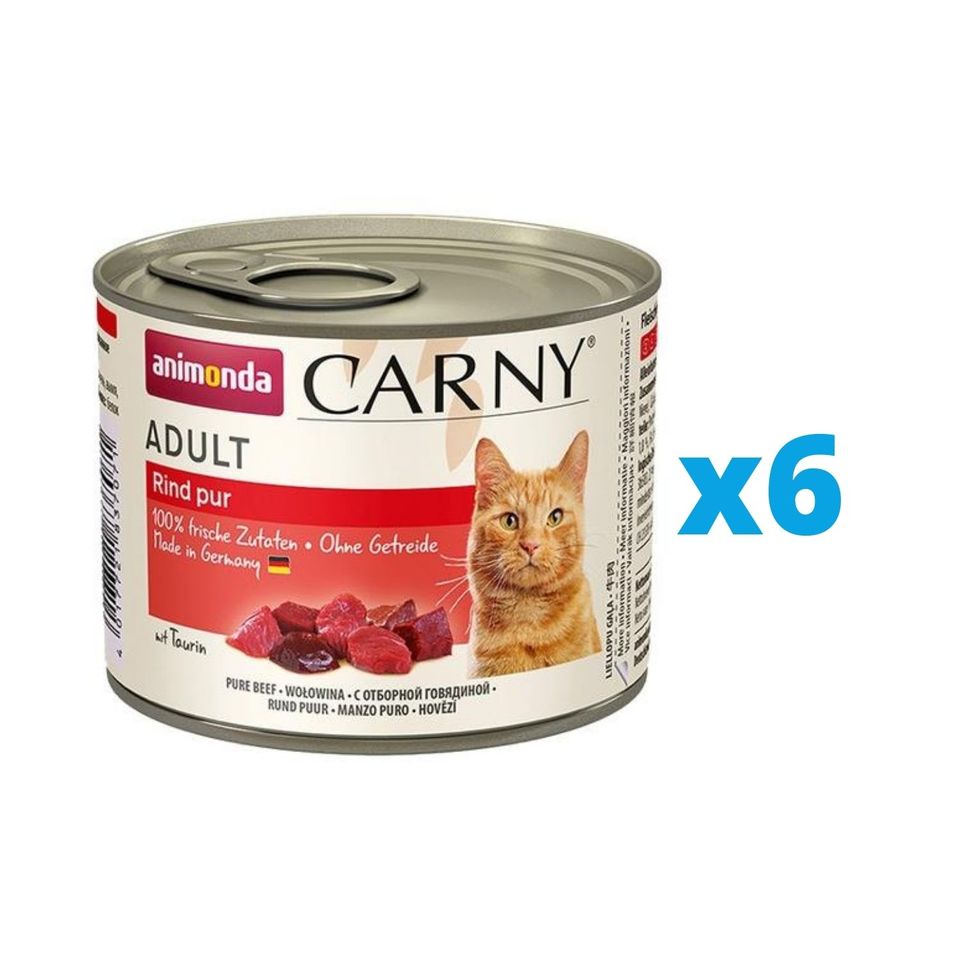 Zdjęcia - Karma dla kotów Animonda Carny Adult zestaw z wołowiną 6 x 200 g 