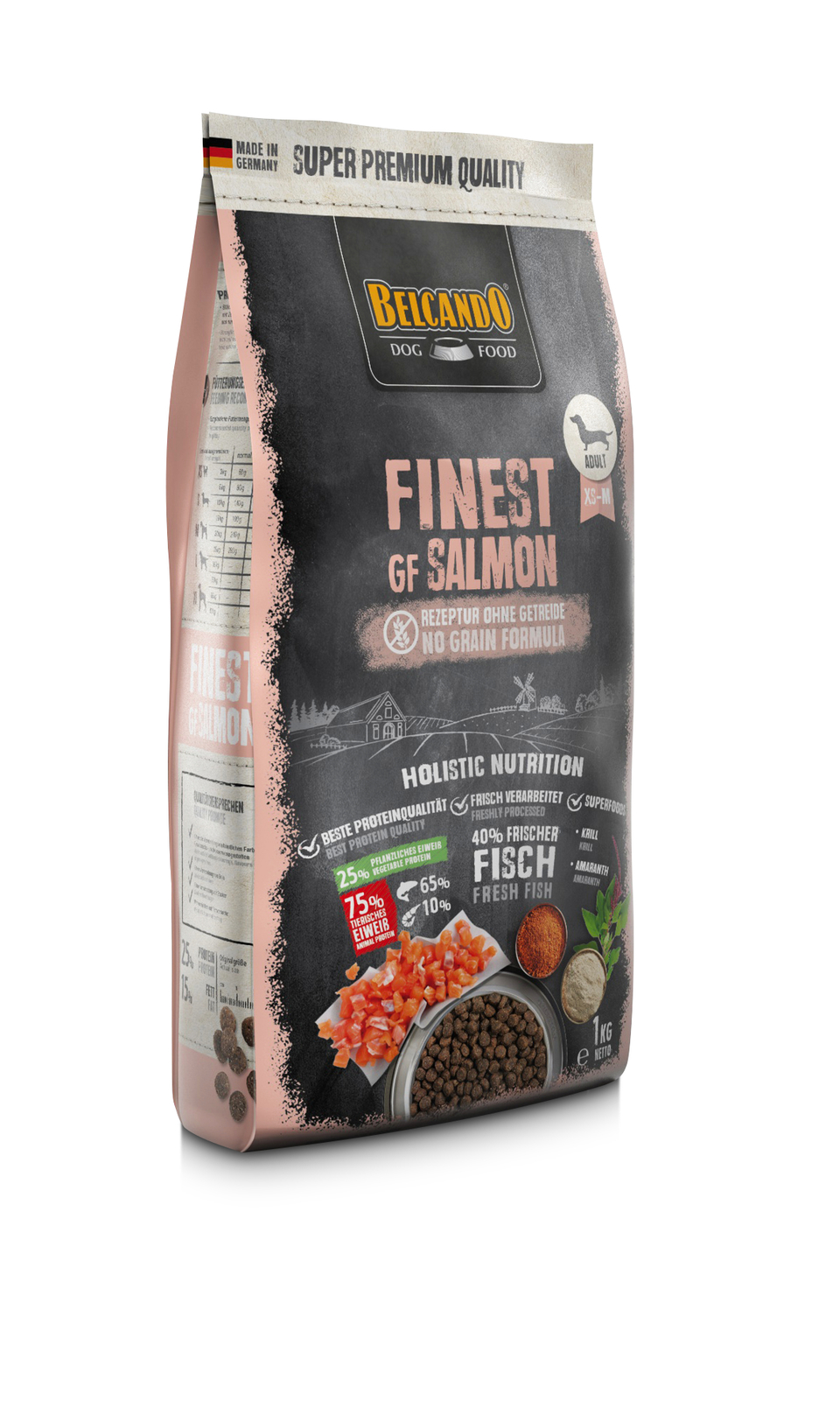 Фото - Корм для собак Bewital BELCANDO Finest Grain Free Salmon XS-M 1 kg sucha karma dla psa łosoś 