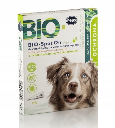 Zdjęcia - Leki i witaminy PESS BIO Spot-on krople na kleszcze i pchły dla średnich i dużych psów 4x2