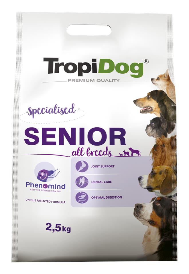 TROPIDOG Premium Senior Turkey&Rice 2,5kg sucha karma dla starszych psów Indyk i ryż