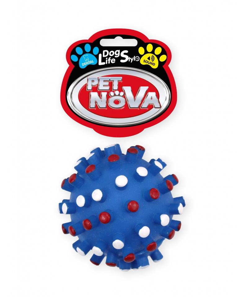 Фото - Іграшка для собаки Pet Nova Piłka jeż z wypustkami dla psa 8,5 cm niebieska 