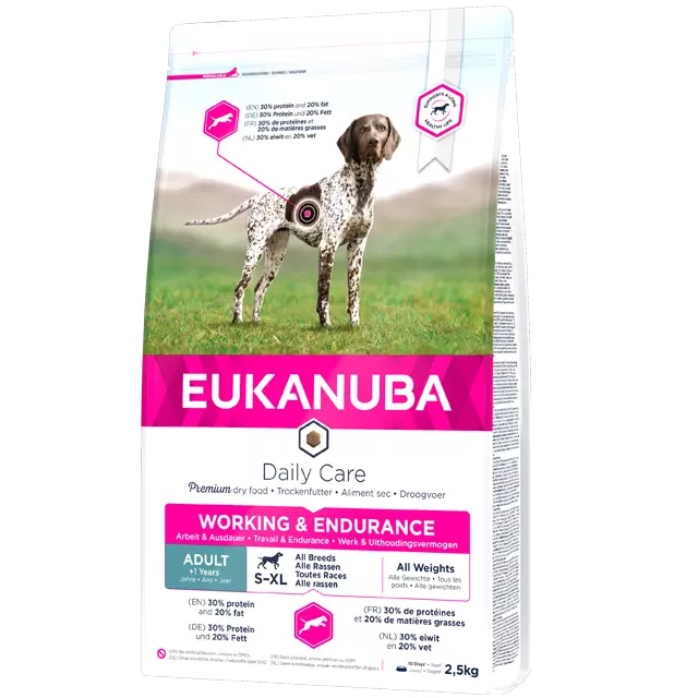 Фото - Корм для собак Eukanuba Daily Care Working & Endurance 2,5kg 