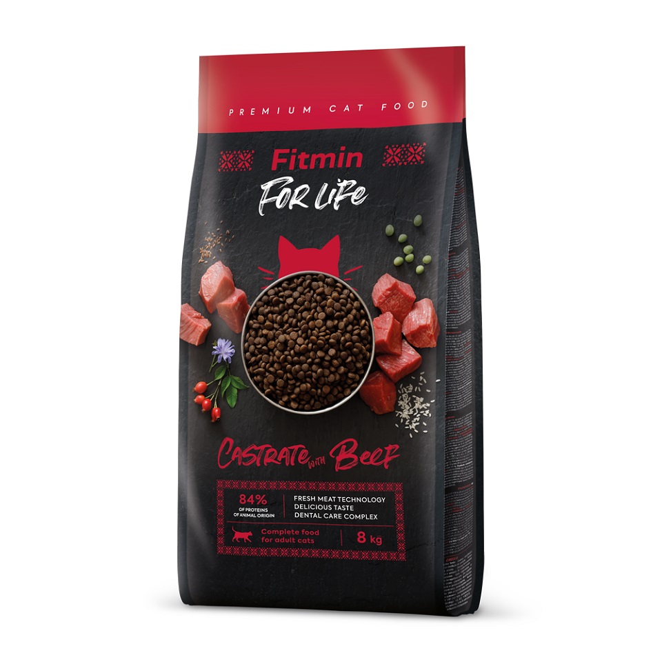 FITMIN Cat For Life Castrate Beef 8 kg dla kastrowanego kota z wołowiną
