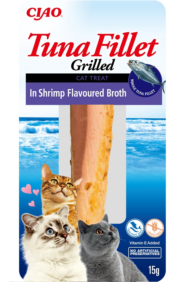 Фото - Корм для кішок INABA Tuna fillet in shrimp broth 15g filet z tuńczyka w bulionie o smaku 