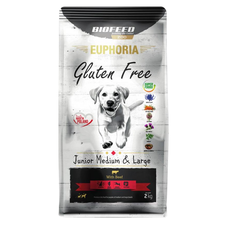 Фото - Корм для собак Biofeed EUPHORIA Gluten Free z wołowiną dla psów średnich i dużych ras 12 