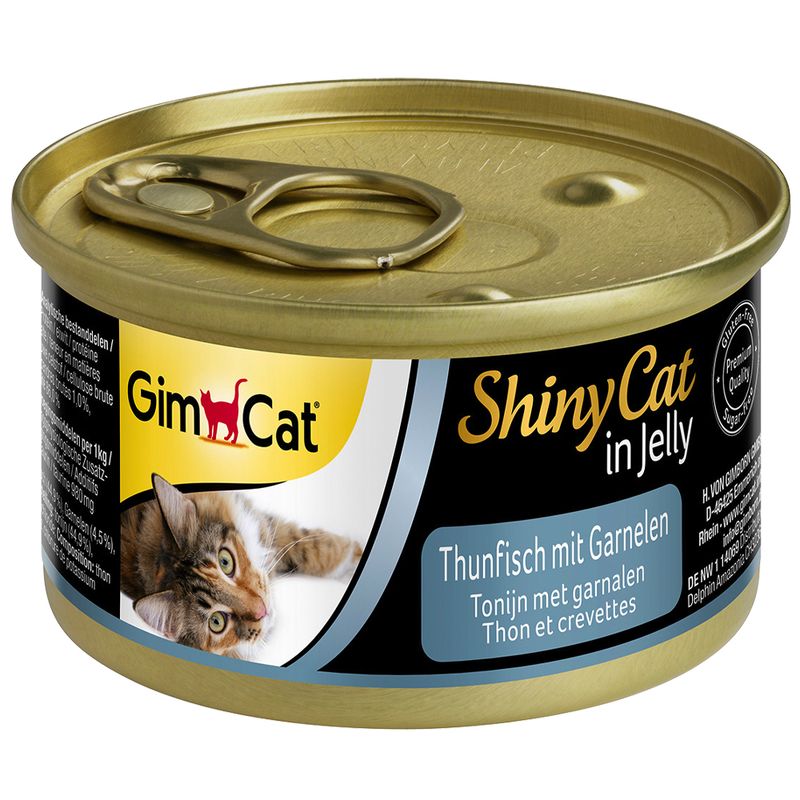 Фото - Корм для кішок Gimpet GIMCAT Shiny Cat Tuna&Shrimp in Jelly 70g tuńczyk z krewetkami w galar 