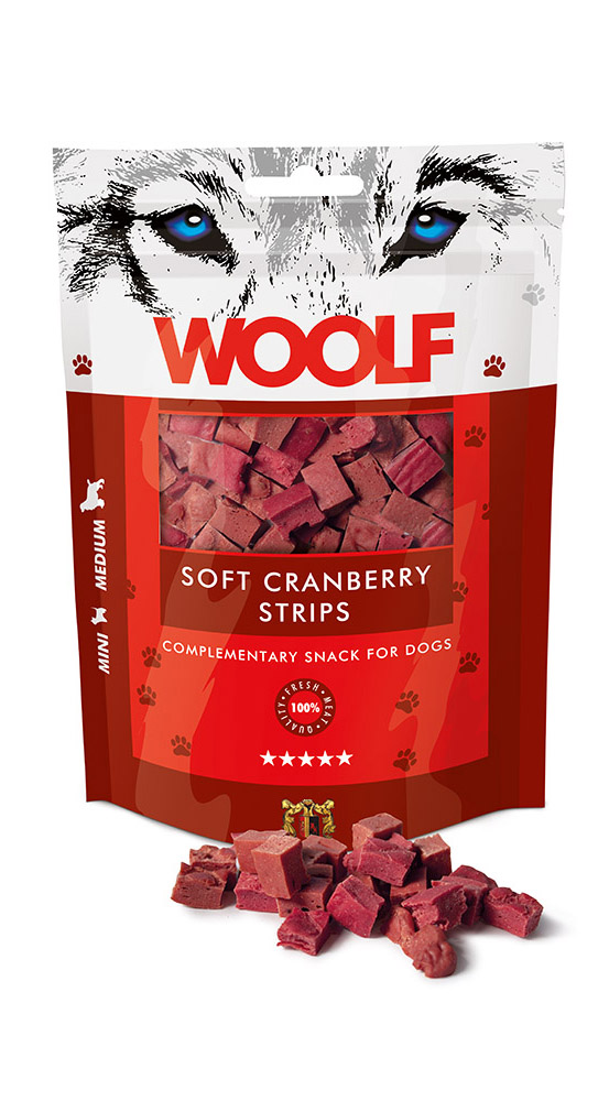 Zdjęcia - Karm dla psów PSA WOOLF Soft Cranberry Strips 100g miękkie paseczki z żurawiną 