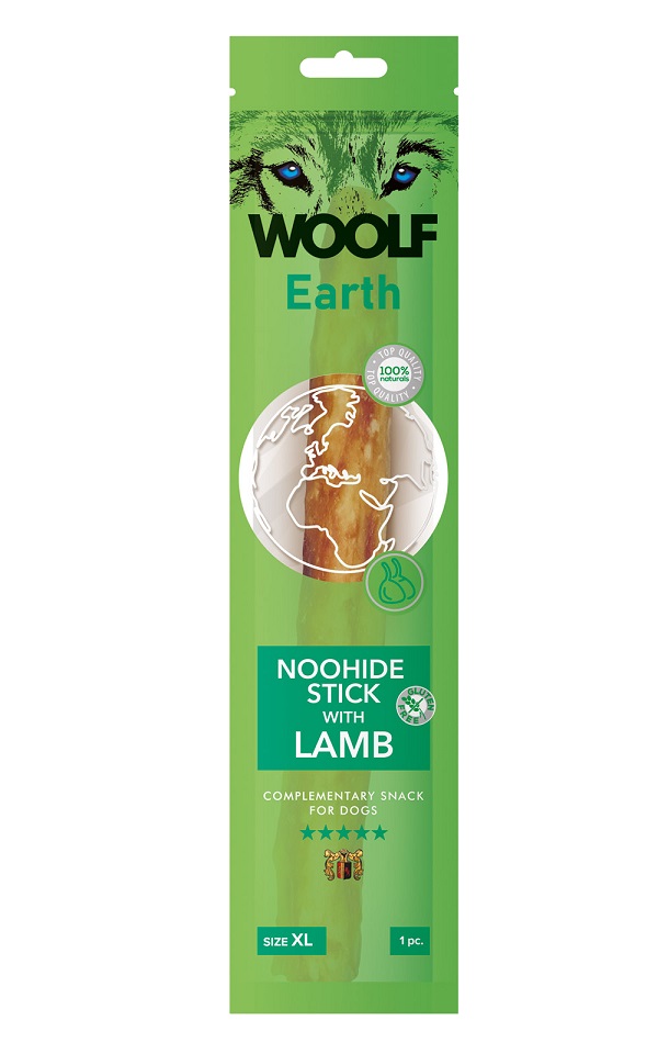 Zdjęcia - Karm dla psów WOOLF Earth Noohide Stick with Lamb XL 85g pałeczka z jagnięciną