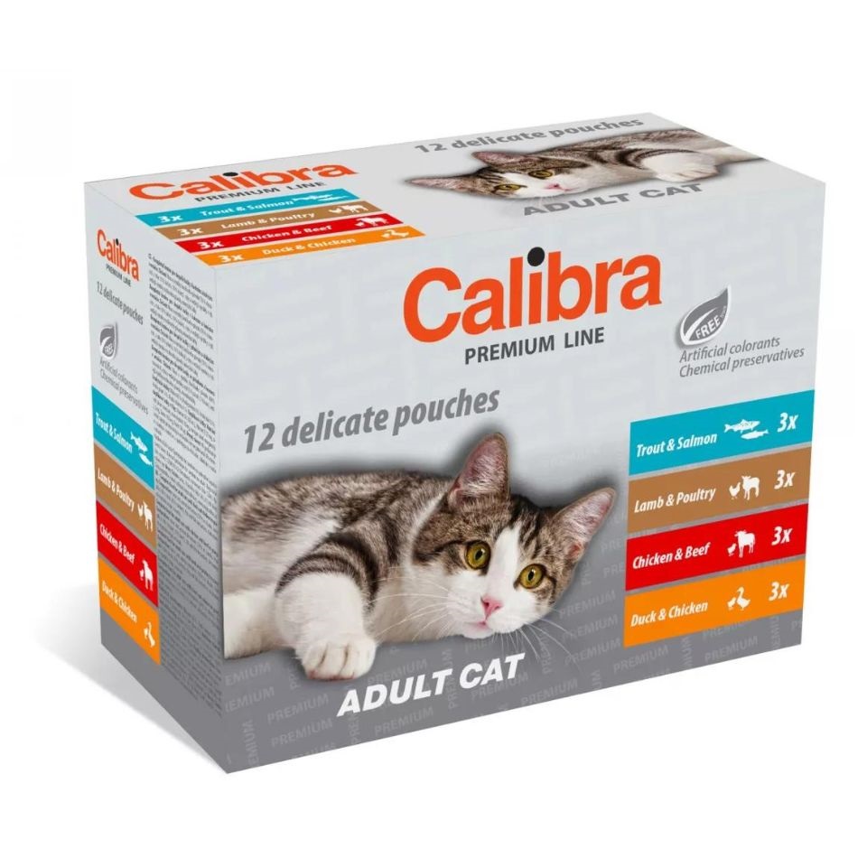CALIBRA Cat Premium Line Adult Multipack 12x100 g saszetki dla kotów