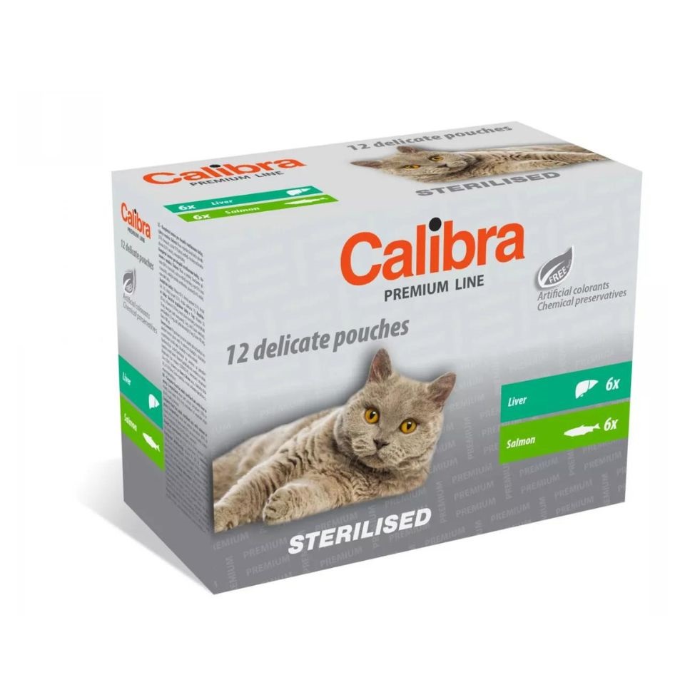 CALIBRA Cat Premium Line Sterilised Multipack 12x100 g saszetki dla sterylizowanych kotów
