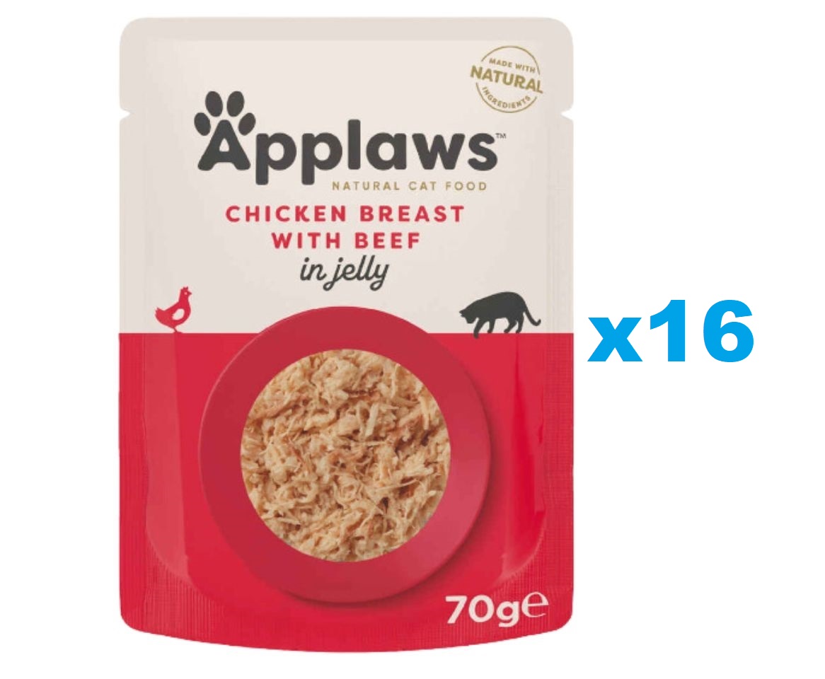 Zdjęcia - Karma dla kotów Applaws Cat Adult Pouch Chicken Breast with Beef in Jelly kurczak z wołowi 