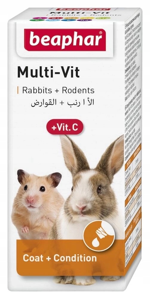 BEAPHAR Multi-Vit + Vit.C Preparat Witaminowy Dla Królików i Gryzoni 20 ml