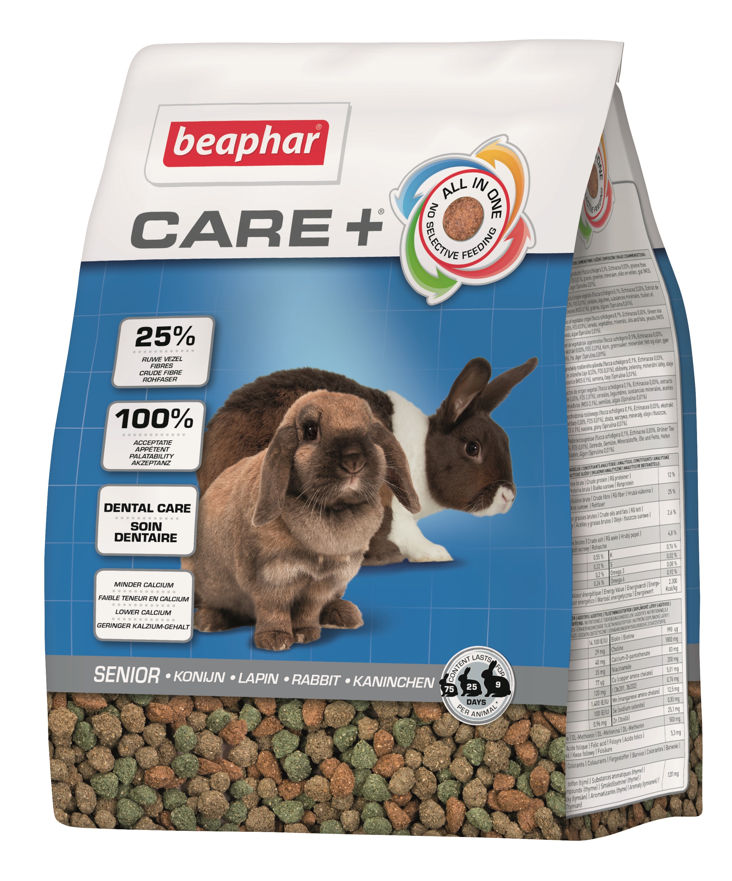 Zdjęcia - Pozostałe artykuły dla zwierząt Beaphar Care+ Rabbit Senior Pokarm Dla Królika Starszego 1,5 kg 