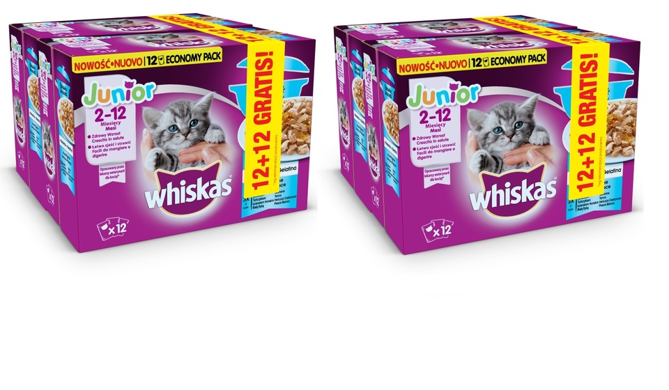WHISKAS Junior rybna potrawka w galaretce 48x85g cena i opinie Fera.pl