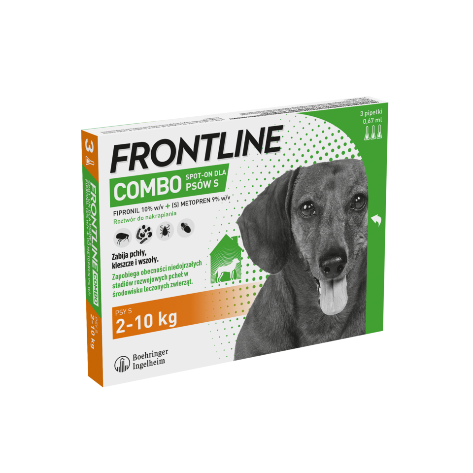 FRONTLINE Combo Spot-On przeciw kleszczom i pchłom dla małych psów S (2-10 kg) 3 pipetki