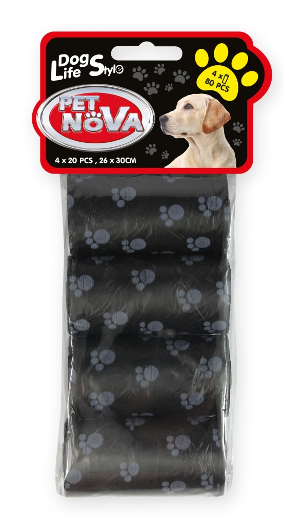 Zdjęcia - Zabawka dla psa Pet Nova Dog Lifestyle Woreczki na pse odchody 4 x 20 szt czarne 