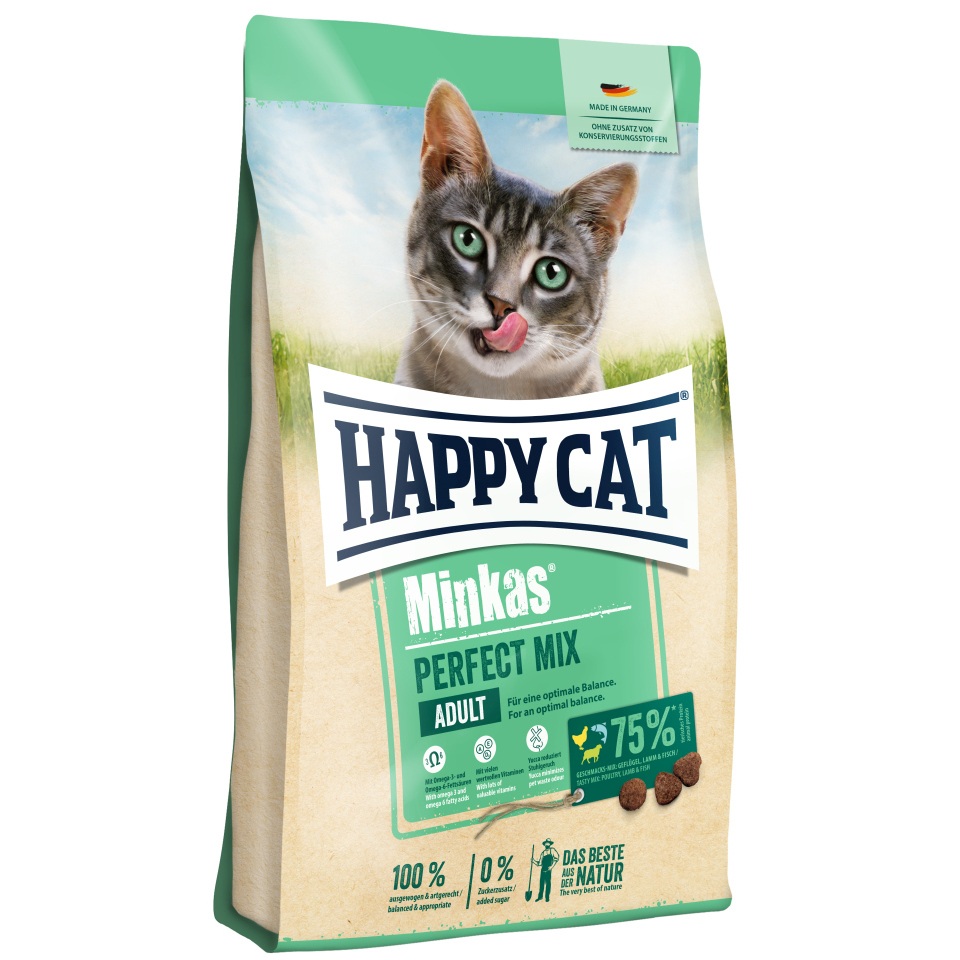 HAPPY CAT Minkas Perfect Mix Kurczak ryba jagnięcina 10 kg