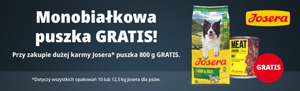 Promocja JOSERA - monobiałkowa puszka w zestawie GRATIS