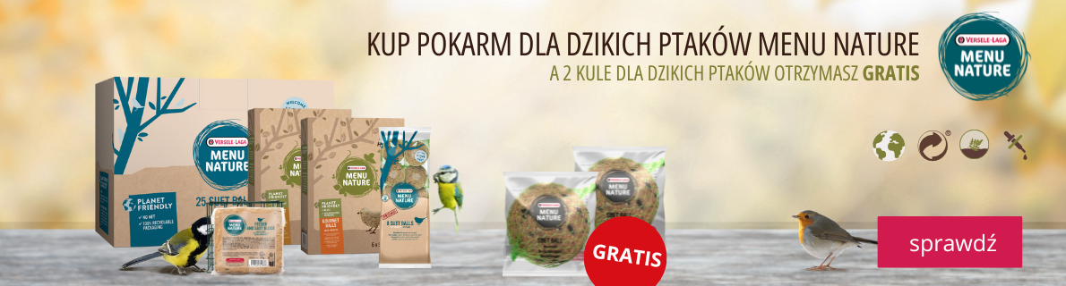 Promocja VERSELE-LAGA do wszystkich produktów Menu Nature 2x duża kula tłuszczowa GRATIS