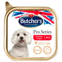 BUTCHER'S Pro Series Dog Teeth&Bones z wołowiną i dziczyzną pasztet dla psa 24 x 150 g