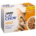 CAT CHOW Adult Multipack z kurczakiem i cukinią 10x85 g