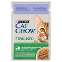CAT CHOW Sterilised z jagnięciną i zieloną fasolką w sosie 26 x 85 g