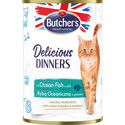Delicious Dinners, karma dla kota, kawałki z rybą morską w galaretce, 400g