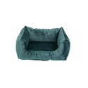 Glamour sofa legowisko prostokątne zielone S 45x50x24 cm