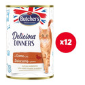 BUTCHER'S Delicious Dinners, karma dla kota, kawałki z dziczyzną w galaretce 12 x 400g