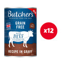 BUTCHER'S Original Recipe in Gravy kawałki z wołowiną w sosie dla psa 12 x 400g