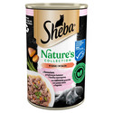 SHEBA puszka 400 g Nature's Collection mokra pełnoporcjowa karma dla dorosłych kotów z łososiem przybranym batatem i fasolką szparagową w sosie
