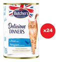 BUTCHER'S Delicious Dinners, karma dla kota, kawałki z pstrągiem w galaretce 24 x 400g