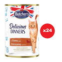 BUTCHER'S Delicious Dinners, karma dla kota, kawałki z dziczyzną w galaretce 24 x 400g