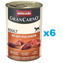 ANIMONDA Gran Carno Adult with Poultry hearts 6x400 g z sercami drobiowymi dla dorosłych psów