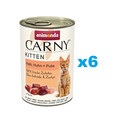 ANIMONDA Carny Kitten Veal&Chicken&Turkey 6x400 g cielęcina, kurczak i indyk dla kociąt