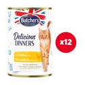 BUTCHER'S Delicious Dinners, karma dla kota, kawałki z kurczakiem w galaretce 12 x 400g