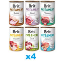 BRIT Pate&Meat Mix smaków 24x400 g pasztet dla psów