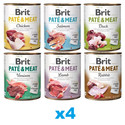 BRIT Pate&Meat Mix smaków 24x800 g pasztet dla psów
