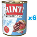 RINTI Kennerfleisch Poultry hearts serca drobiowe 6x400 g