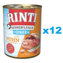 RINTI Kennerfleish Junior Chicken 12x400 g z kurczakiem dla szczeniąt