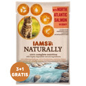 IAMS Naturally Adult Cat with North Atlantic Salmon in Gravy 3 x 85 g + 1 GRATIS