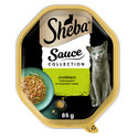 SHEBA Sauce Collection tacka 85 g mokra karma pełnoporcjowa dla dorosłych kotów kawałki z królikiem i warzywami w sosie