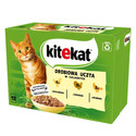 KITEKAT Drobiowa Uczta saszetka 12x85 g mokra karma pełnoporcjowa dla dorosłych kotów z kurczakiem, indykiem i drobiem w galaretce