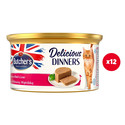 BUTCHER'S Classic Delicious Dinners z wątróbką i wołowiną mus 12 x 85 g