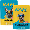 RAFI Classic Mix smaków karma mokra z kurczakiem i z wołowiną dla psa 20x400g