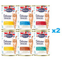 BUTCHER'S Delicious Dinners Mix smaków w galaretce 12x400g kawałki z kurczakiem, z dziczyzną, z pstrągiem, z rybą morską, z wołowiną