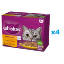 WHISKAS Adult saszetka 48x85g Drobiowa Uczta mokra karma dla dorosłych kotów w galaretce z: kurczakiem, kaczką, drobiem, indykiem