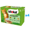 KITEKAT Delikatne Smaki saszetka 48x85 g mokra karma pełnoporcjowa dla dorosłych kotów z indykiem, królikiem i drobiem w sosie