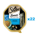 SHEBA Sauce Collection tacka 22x85 g mokra karma pełnoporcjowa dla dorosłych kotów kawałki z tuńczykiem w sosie
